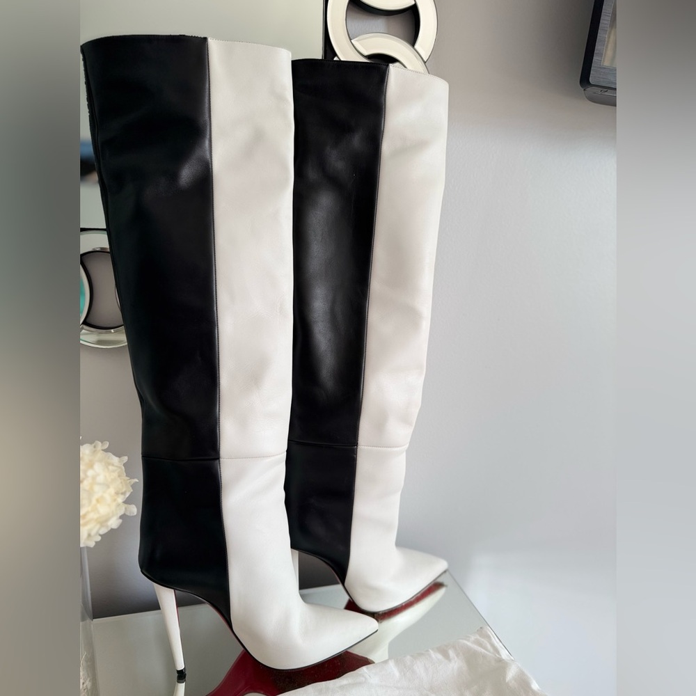 Christian Louboutin Monochrome Over the Knee Boots - Picture 5 of 5